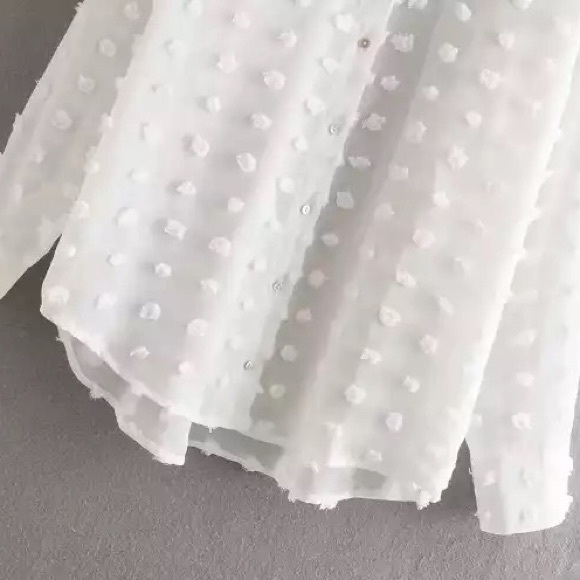 Chenille Polka Dot Boho Chic Blouse - Picture 2 of 16